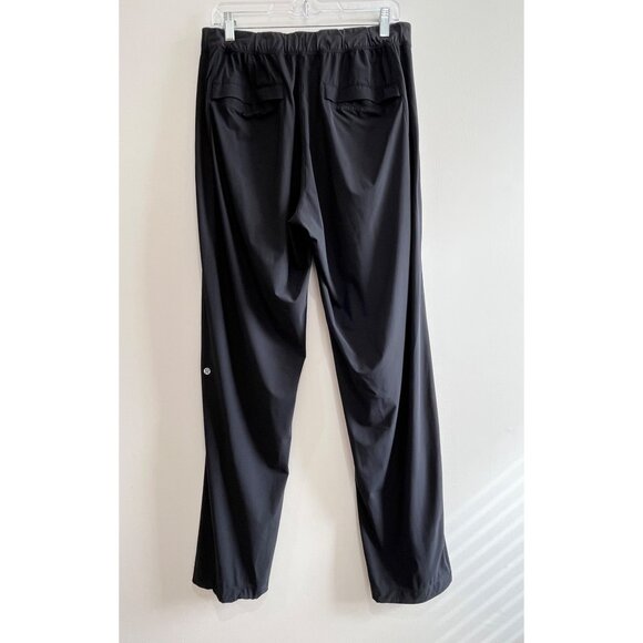 Lululemon Athletic Microfiber Pants Mens L Black Straight Leg Back Pockets Gym - Picture 1 of 9